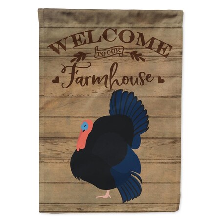 Carolines Treasures Norfolk Black Turkey Welcome Canvas House Flag - 28 x 0.01 x 40 in. CK6929CHF